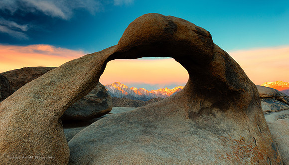Alpenglow thru the Arch