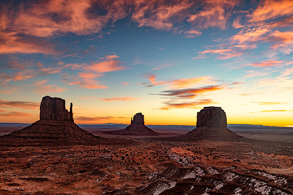 Sunset over Monument Valley